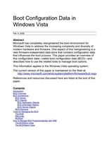Boot Configuration Data in Windows Vista
