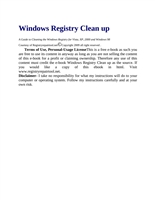 Microsoft Windows Clean Up