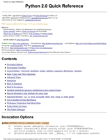 Python 2.0 Quick Reference