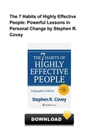 The 7 Habits of Highly Effective People: Powerful Lessons in Personal Change by Stephen R. Covey