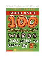 100 Vocabulary Words Kids Need to Know by 5th Grade 100 Words Workbook