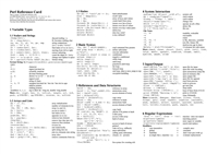 Perl Quick Reference Card
