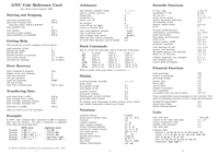 GNU Calc Reference Card